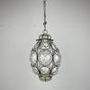 Venetian Murano Caged Glass Pendant Lamp, Italy 1940s