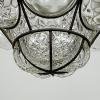 Venetian Murano Caged Glass Pendant Lamp, Italy 1940s