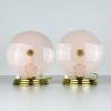 Pair of 2 vintage night table lamps Italy 1950s Mid-century modern Space age light UFO table lamps