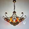 Metal and murano glass chandelier by MM Lampadari Italy 1990s