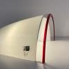 Vintage white and red murano wall lamp by ITRE, Italy 1980s