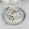 Vintage murano glass ceiling or wall lamp Italy 1980s White and Black Ronda UFO Space age Retro italian design lighting