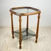 Vintage wooden coffee table Italy 1960s Glass Top Table Mid-century italian furniture Vintage home decor