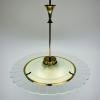 Vintage disk chandelier  by Pietro Chiesa for Fontana Arte, Italy 1940s Art deco italian lighting Brass and glass