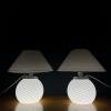 White murano table lamps Mushroom, Italy 1970s. Set of 2