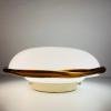 1 of 2 Vintage murano glass ceiling or wall lamp Italy 1980s White and Brown Ronda UFO Space age Retro italian design lighting