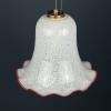 Vintage murano pendant lamp Italy 1970s / Pulegoso White and Red / Retro home decor