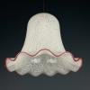 Vintage murano pendant lamp Italy 1970s / Pulegoso White and Red / Retro home decor