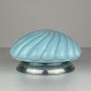 Vintage blue opaline table lamp, Italy 1950s, Art Deco, Mid-century modern design