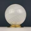 Vintage white murano table lamp Italy 1970s, Mid-century modern design