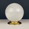 Vintage white murano table lamp Italy 1970s, Mid-century modern design