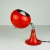 Vintage red metal desk lamp Eyeball Italy 1970s, Mid-century modern, Space Age design