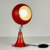 Vintage red metal desk lamp Eyeball Italy 1970s, Mid-century modern, Space Age design