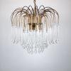 Vintage large Murano glass drops chandelier by Paolo Venini Italy '60s Clear Gold