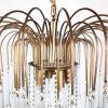 Vintage large Murano glass drops chandelier by Paolo Venini Italy '60s Clear Gold