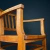 Antique wooden chair with a reclining back, Italy 1940s, Vintage home decor