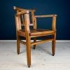 Antique wooden chair with a reclining back, Italy 1940s, Vintage home decor