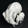 White porcelain figurine Elephant and baby by Artepiu ESTE, Italy 1990s