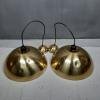 Set of vintage brass pendant lamp Italy 1970s Retro home decor Space age