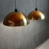 Set of vintage brass pendant lamp Italy 1970s Retro home decor Space age