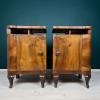 Antique wood nightstand, Italy, 1940s, Set of 2