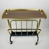 Mid-century brass trolley or magazine rack by MB, Italy, 1960s