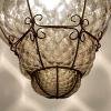 Venetian Murano Caged Glass Pendant Lamp, Italy 1940s