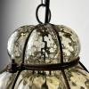 Venetian Murano Caged Glass Pendant Lamp, Italy 1940s