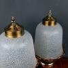Pair vintage murano glass night lamps Italy 1980s
