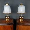 Pair vintage murano glass night lamps Italy 1980s
