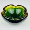 Original green murano glass ashtray, Italy, 1970s