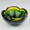 Original green murano glass ashtray, Italy, 1970s