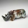 Ceramic sculpture Rhinoceros, Italy 1970s