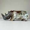 Ceramic sculpture Rhinoceros, Italy 1970s