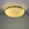 Classic beige swirl murano glass ceiling or wall lamp, Italy, 1970s