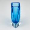 Sommerso blue murano glass vase style Flavio Poli, Italy 1970s