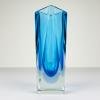 Sommerso blue murano glass vase style Flavio Poli, Italy 1970s