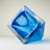 Sommerso blue murano glass vase style Flavio Poli, Italy 1970s