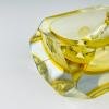 Original yellow murano glass ashtray by Bucella Cristalli Murano, Italy, 1970s