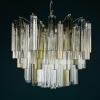 Original cascade Murano glass Crystal Prism Chandelier from Venini, Italy 1970s