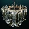 Original cascade Murano glass Crystal Prism Chandelier from Venini, Italy 1970s