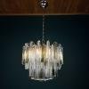 Original cascade Murano glass Crystal Prism Chandelier from Venini, Italy 1970s