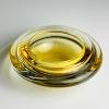 Original yellow murano glass ashtray, Italy, 1980s