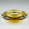 Original yellow murano glass ashtray, Italy, 1980s