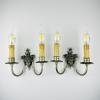 Antique silver plated wall lamp, France, 1930s, Set of 2