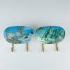 Vintage brass hangers with photo, Italy, 1950s, Set of 2