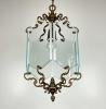 Vintage bronze pendant lamp, in style of Pietro Chiesa For Fontana Arte, Italy, 1950s
