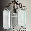 Vintage bronze pendant lamp, in style of Pietro Chiesa For Fontana Arte, Italy, 1950s