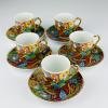 Japanese Lithophane Geisha porcelain coffee set of 5, 1950s