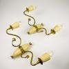 Vintage brass wall lamps, Italy 1950s, Set of 3